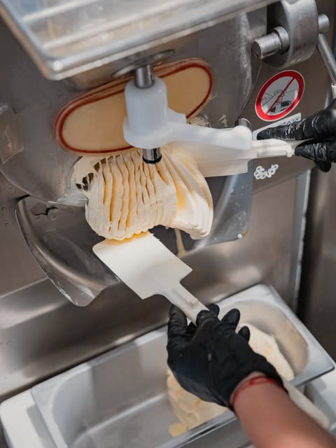Preparazione del gelato nel laboratorio 828